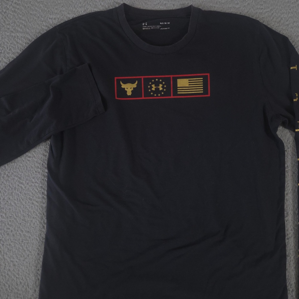 Under Armour Shirt Mens Medium Project Rock Freedom Respect Graphic HeatGear